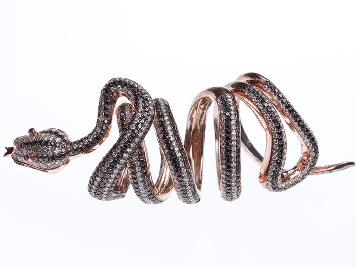 Serpent Black Diamond Ring